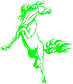 green rearing horse bumper sticker