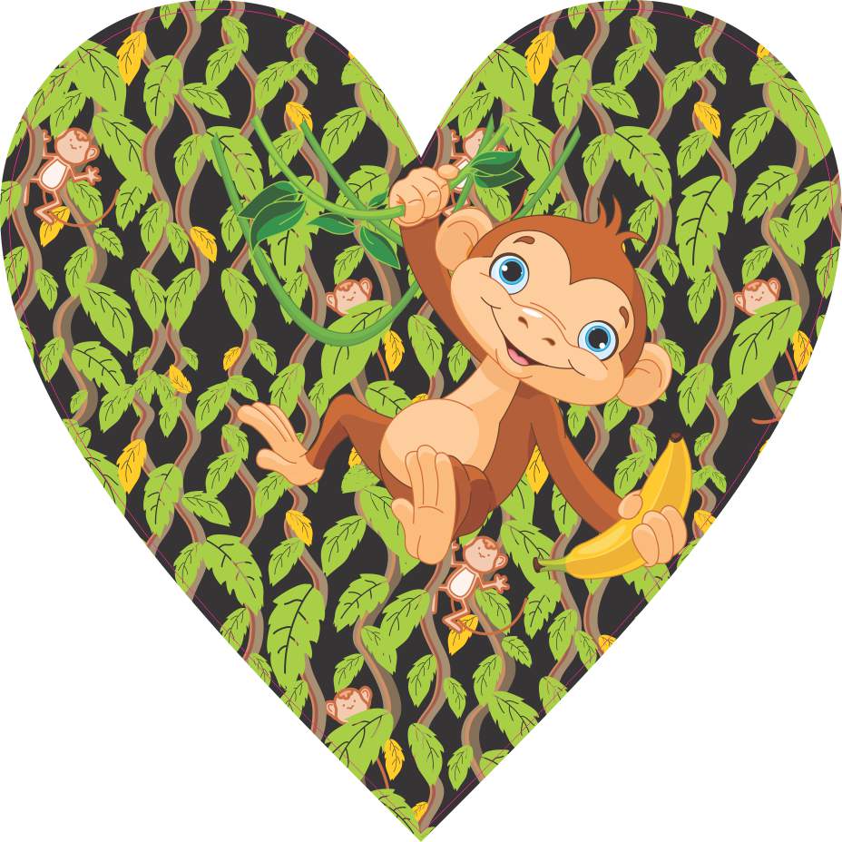 Monkey Heart bumper sticker
