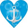 Blue Anchor Heart Bumper Sticker