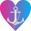Blue and Pink Anchor Heart bumper sticker