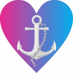 Blue and Pink Anchor Heart bumper sticker