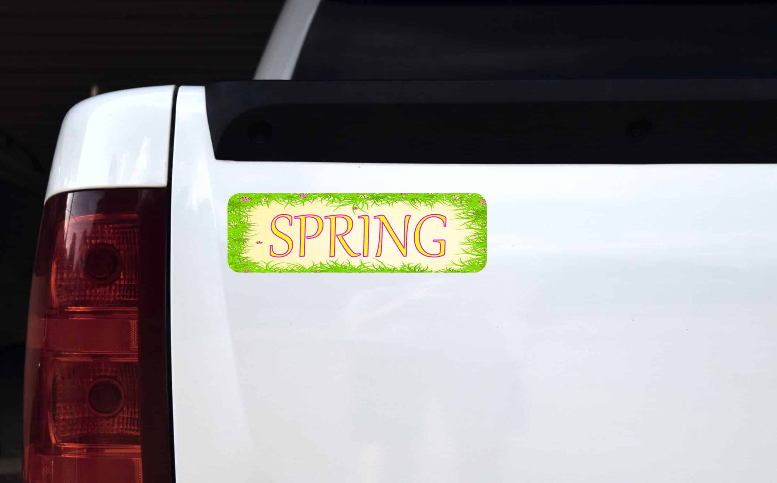 10in x 3in Spring Bumper Sticker Vinyl Truck Window Season Decal Stickers