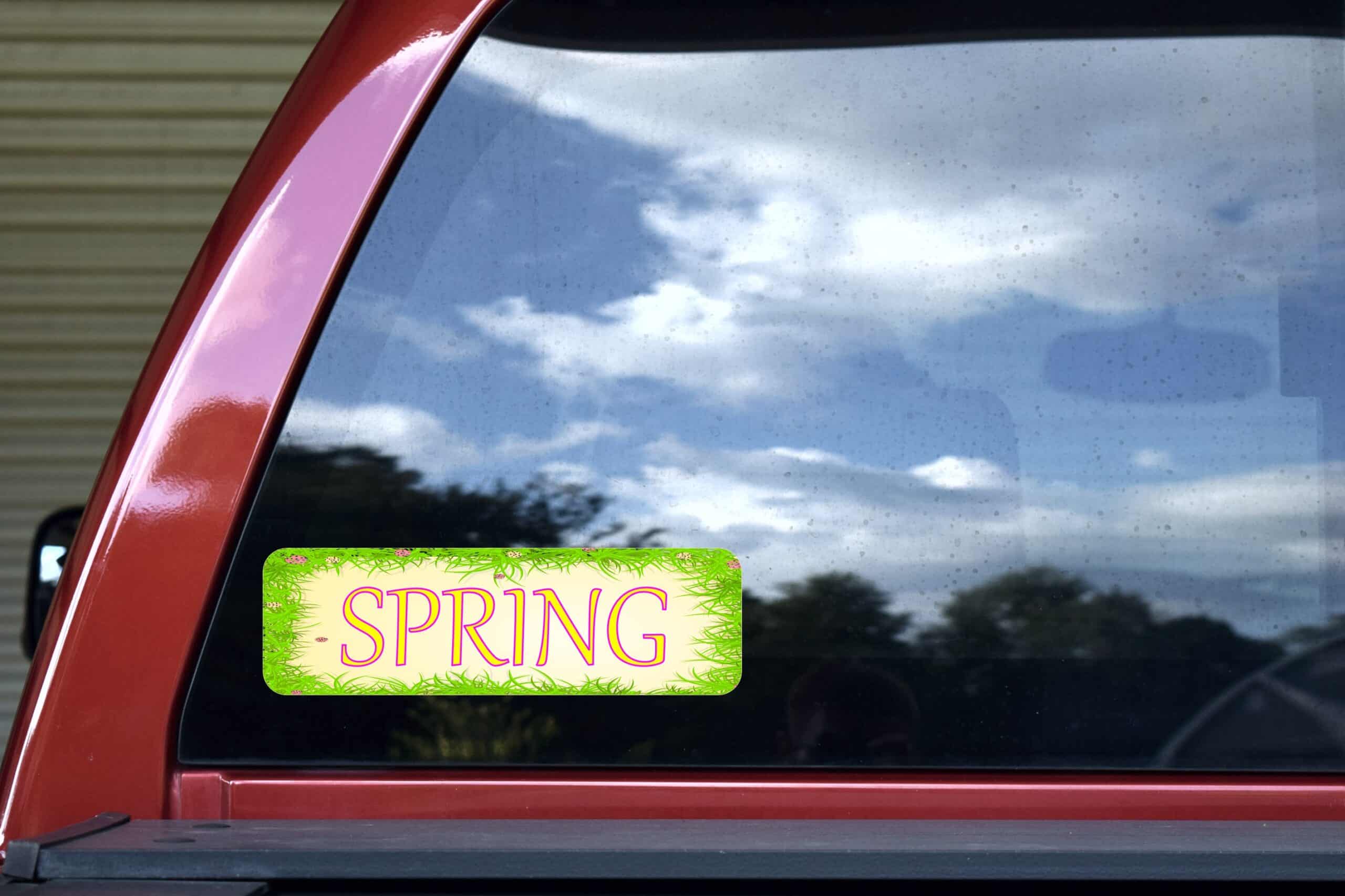10in x 3in Spring Bumper Sticker Vinyl Truck Window Season Decal Stickers