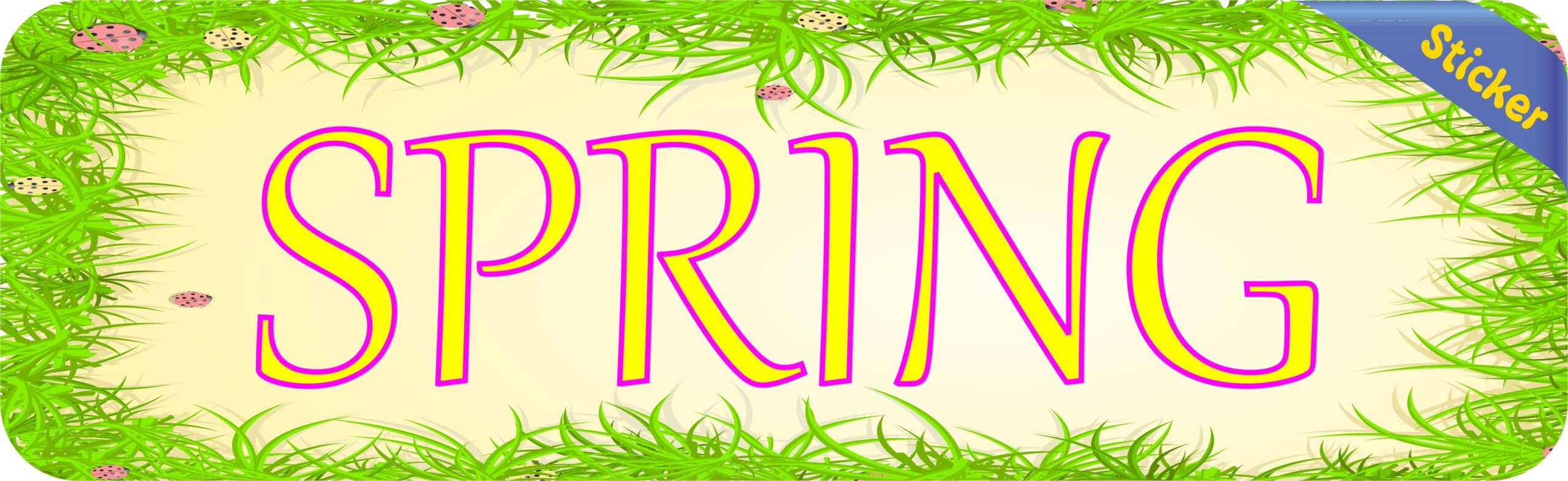 10in x 3in Spring Bumper Sticker Vinyl Truck Window Season Decal Stickers