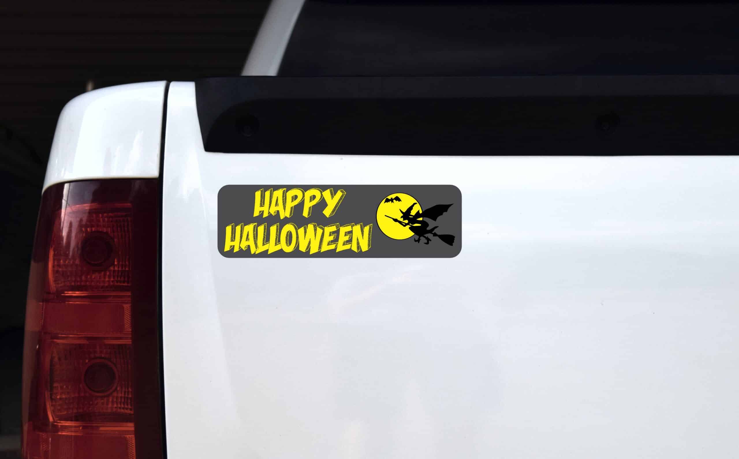 10in x 3in Happy Halloween Bumper Sticker Vinyl Truck Window Holiday Decal