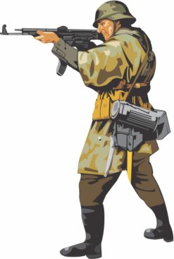 3.5in x 5in Armed Soldier Bumper Sticker Car Vinyl Truck Window Decal Sign