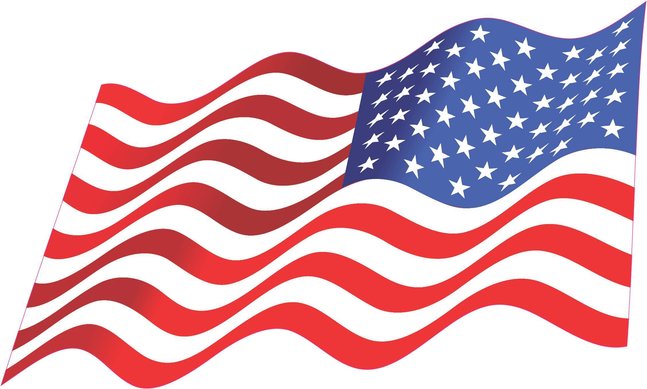 5x3 Retreating Waving American Flag Sticker Decal Window Car Bumper Stickers
