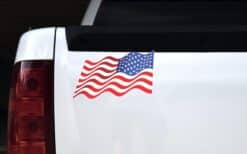 10in x 6in Retreating Waving American Flag Sticker Vinyl Stickers Window