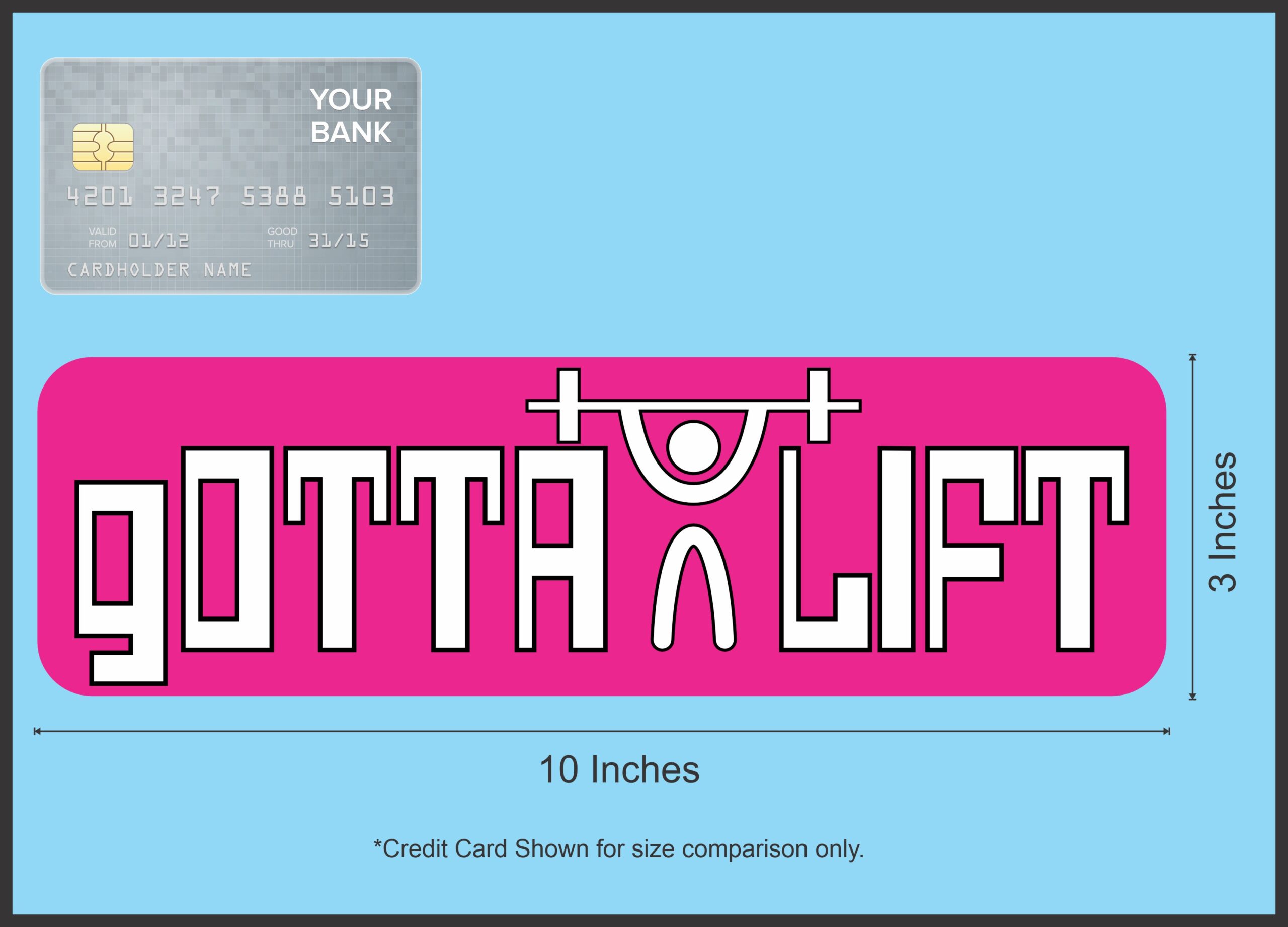10in x 3in Pink Gotta Lift Magnet Magnetic Lifting Sports Bumper Magnets