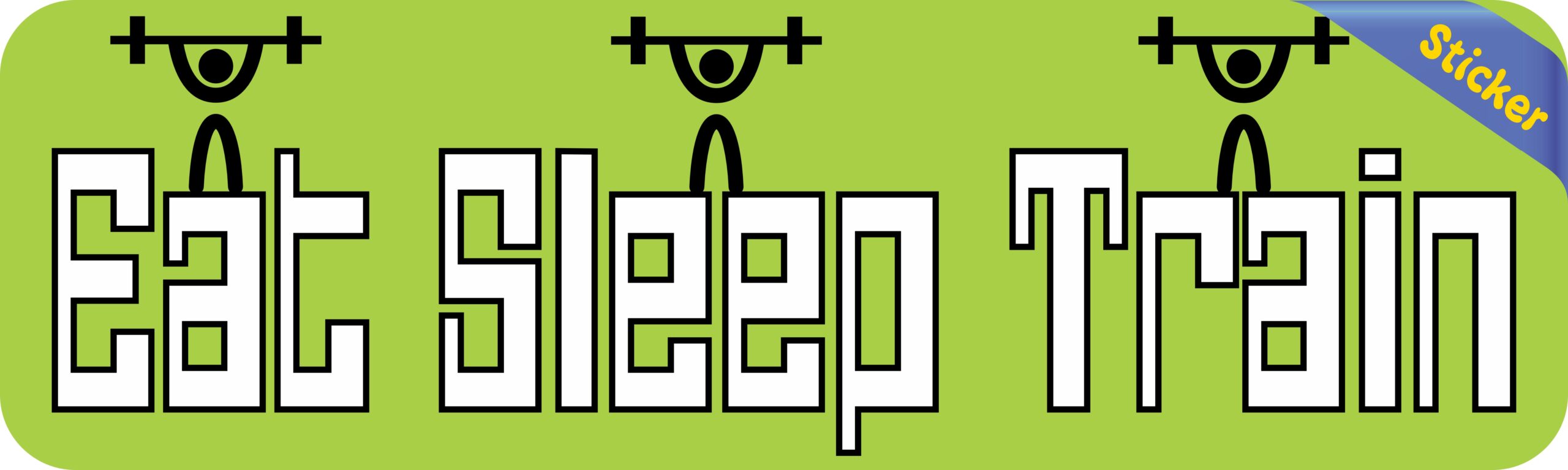 10in x 3in Eat Sleep Train Bumper Sticker Vinyl Vehicle Fitness Stickers