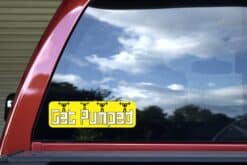 10in x 3in Yellow Get Pumped Bumper Sticker Vinyl Vehicle Fitness Stickers