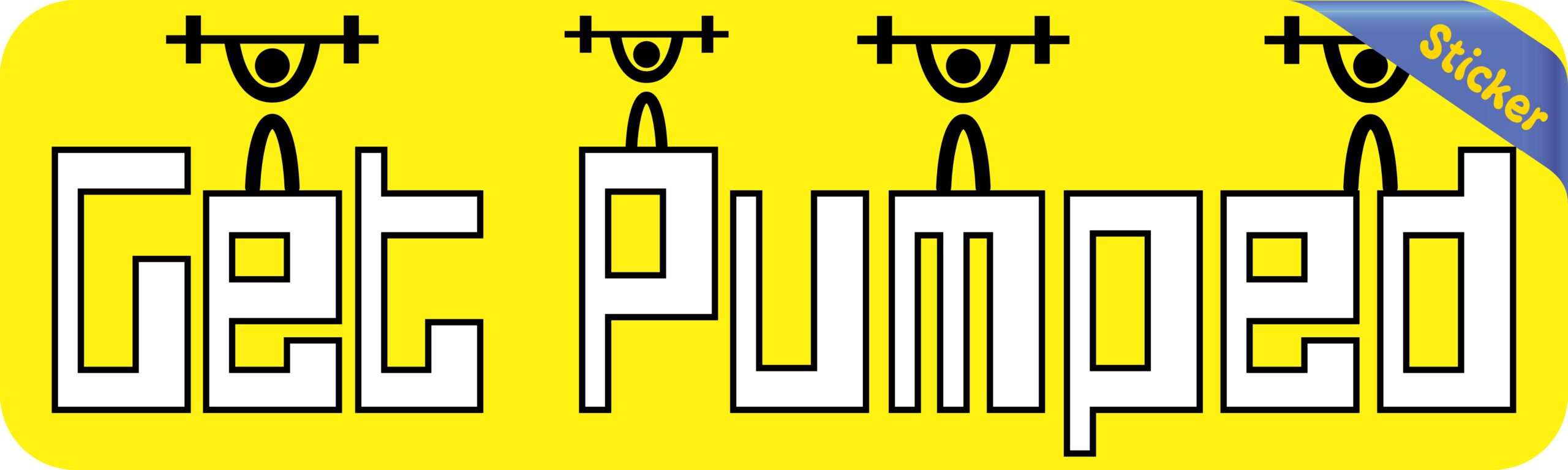 10in x 3in Yellow Get Pumped Bumper Sticker Vinyl Vehicle Fitness Stickers