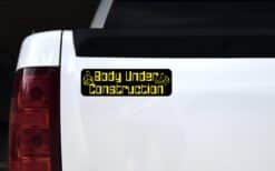 10in x 3in Body Under Construction Bumper Sticker Vinyl Car Truck Stickers