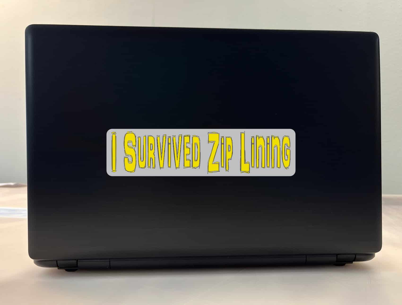 8in x 2in I Survived Ziplining Bumper Sticker Vinyl Car Vehicle Stickers
