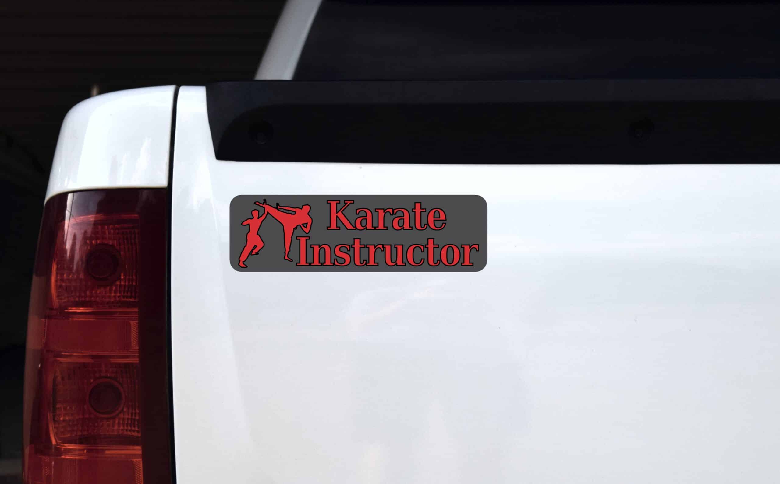 10in x 3in Karate Instructor Bumper Sticker Vinyl Vehicle Window Stickers