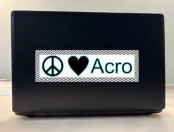 10in x 3in Peace Love Acro Bumper Sticker Vinyl Truck Window Car Stickers