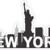 10in x 4in New York Skyline Bumper Sticker Vinyl Vehicle Travel