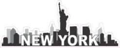 10in x 4in New York Skyline Bumper Sticker Vinyl Vehicle Travel