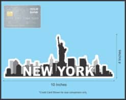 10in x 4in New York Skyline Bumper Sticker Vinyl Vehicle Travel