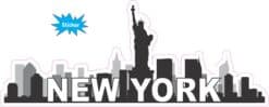 10in x 4in New York Skyline Bumper Sticker Vinyl Vehicle Travel
