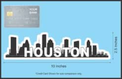 10in x 2.5in Houston Skyline Bumper Sticker Vinyl Vehicle Travel Stickers