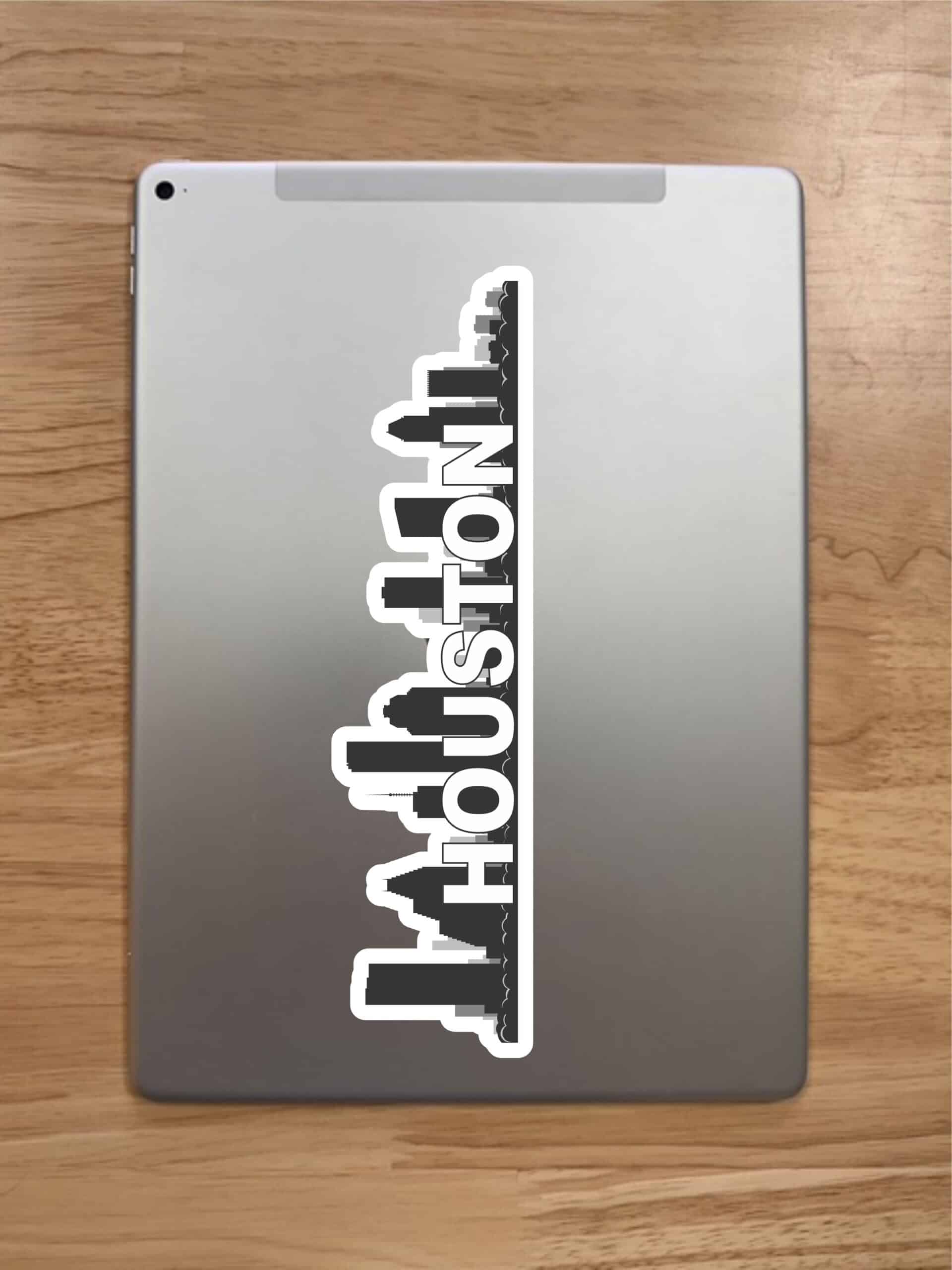 10in x 2.5in Houston Skyline Bumper Sticker Vinyl Vehicle Travel Stickers