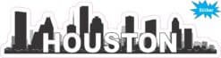 10in x 2.5in Houston Skyline Bumper Sticker Vinyl Vehicle Travel Stickers