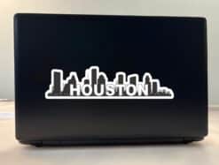 10in x 2.5in Houston Skyline Bumper Sticker Vinyl Vehicle Travel Stickers