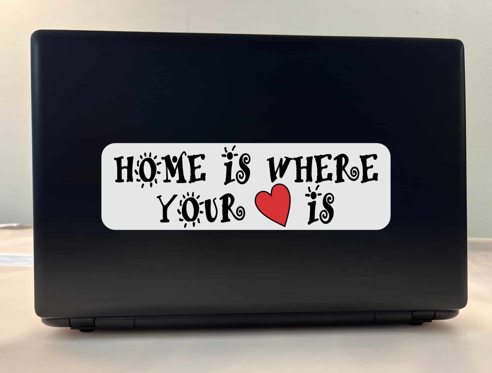 10in x 3in Home Is Where Your Heart Is Bumper Sticker Vinyl Vehicle Stickers