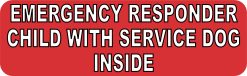 10in x 3in Child With Service Dog Inside Sticker Window Emergency Stickers