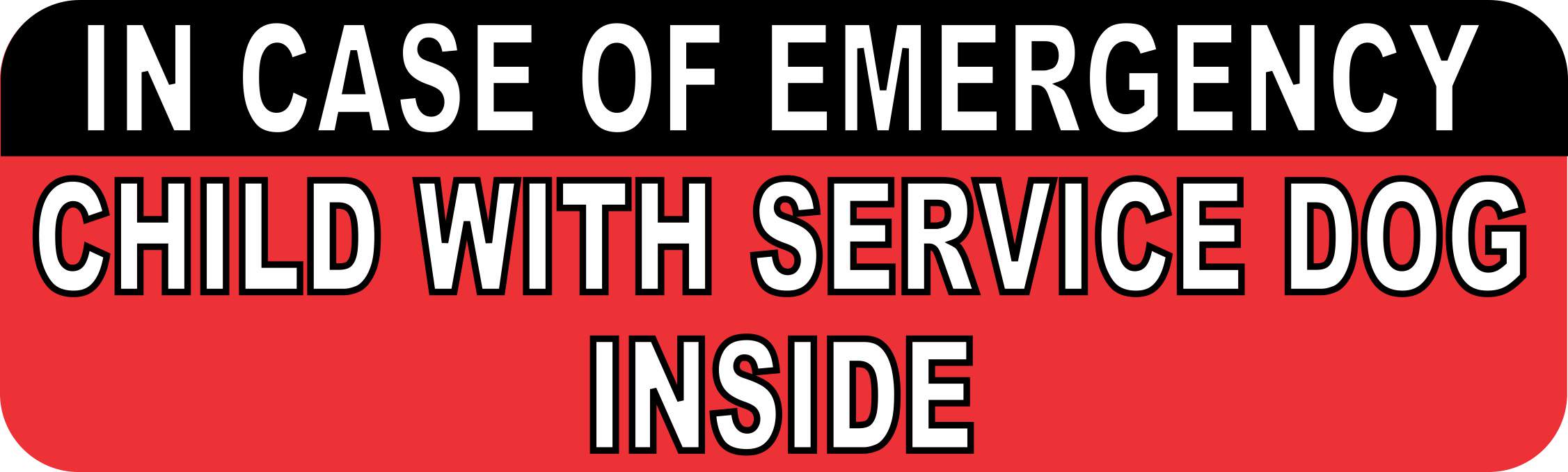 In Case Of Emergency Child With Service Dog Inside Magnet