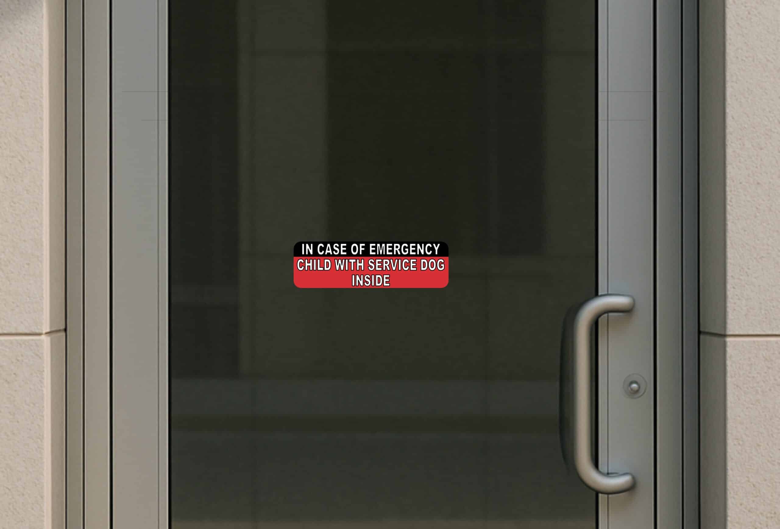 10in x 3in In Case Of Emergency Child With Service Dog Inside Sticker Sign