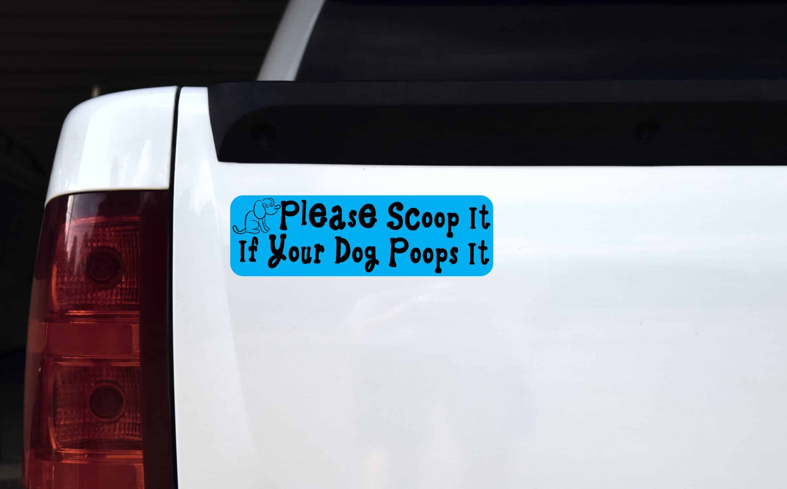 10in x 3in Blue Please Scoop It Magnet Sign Magnetic Animal Signs Magnets
