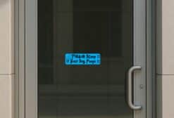 10in X 3in Blue Please Scoop It Sticker Vinyl Stickers Animal Decal Sign
