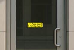 10in X 3in Yellow Please Scoop It Sticker Vinyl Stickers Animal Decal Sign