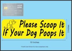 10in X 3in Yellow Please Scoop It Sticker Vinyl Stickers Animal Decal Sign