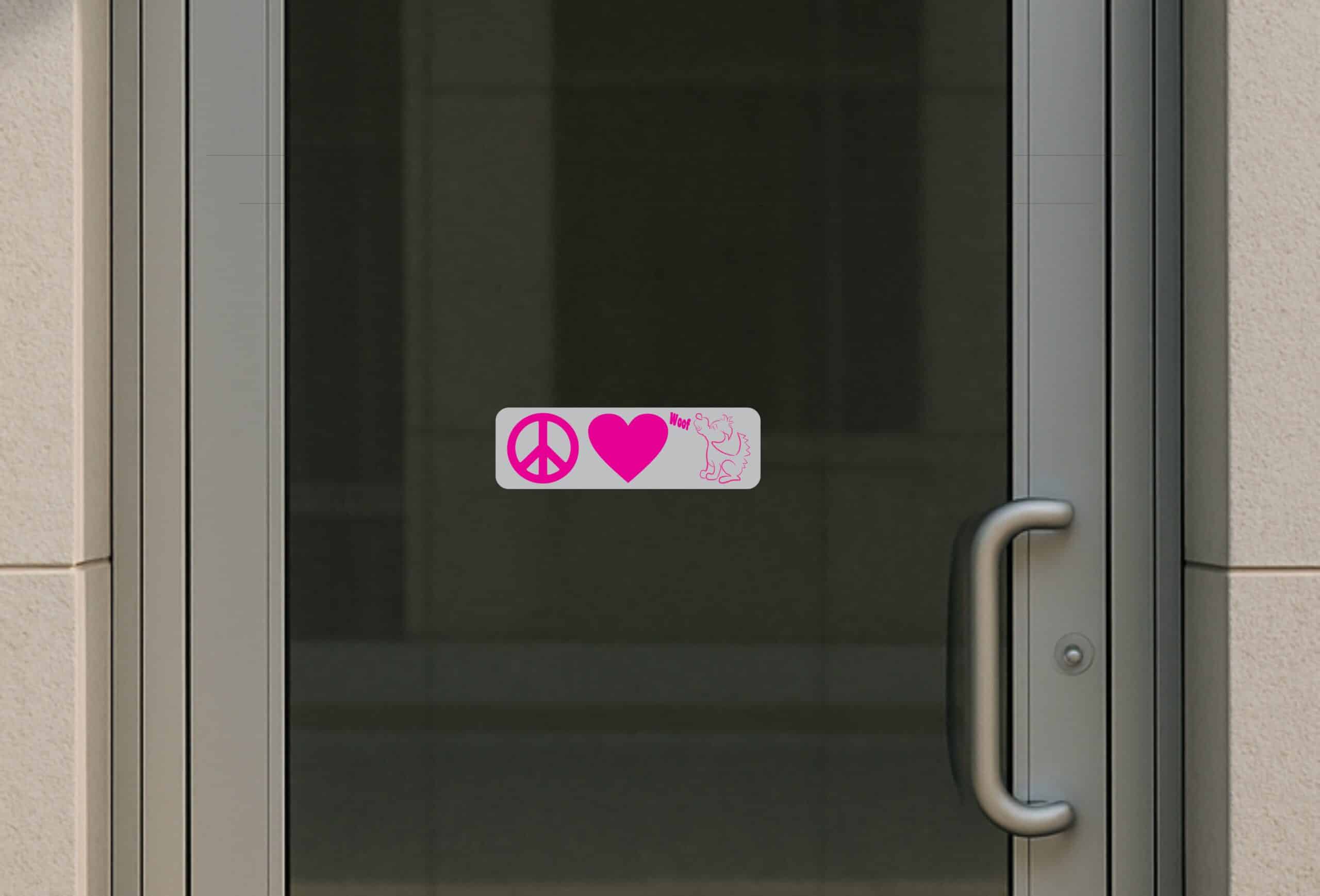 10in x 3in Peace Love Woof Bumper Sticker Vinyl Truck Window Car Stickers