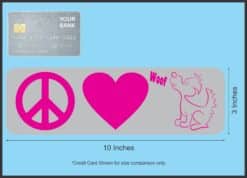 10in x 3in Peace Love Woof Magnet Magnetic Car Truck Vehicle Bumper Magnets