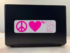 10in x 3in Peace Love Woof Bumper Sticker Vinyl Truck Window Car Stickers