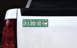 10in x 3in Life Is Better With A Pug Bumper Sticker Vinyl Vehicle Stickers