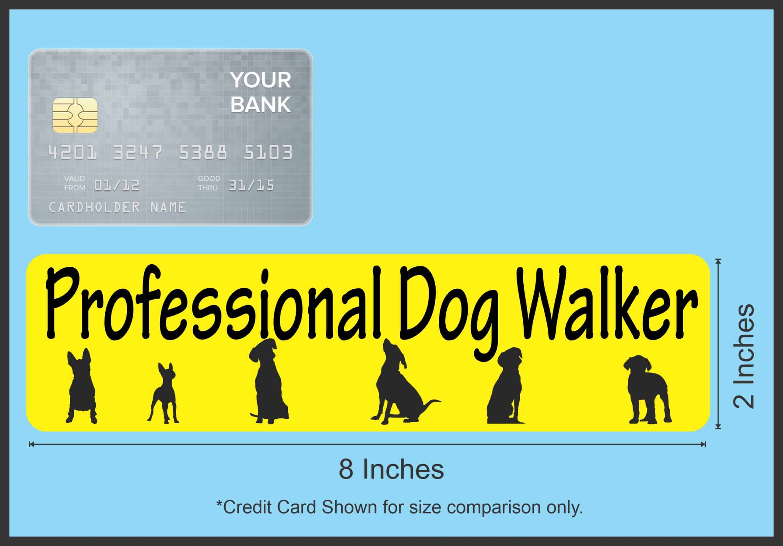 8in x 2in Professional Dog Walker Magnet Vinyl Car Truck Bumper Magnets