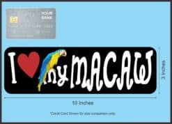 10in x 3in I Love My Macaw Bumper Sticker Vinyl Truck Window Pet Decal