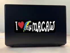 10in x 3in I Love My Macaw Bumper Sticker Vinyl Truck Window Pet Decal