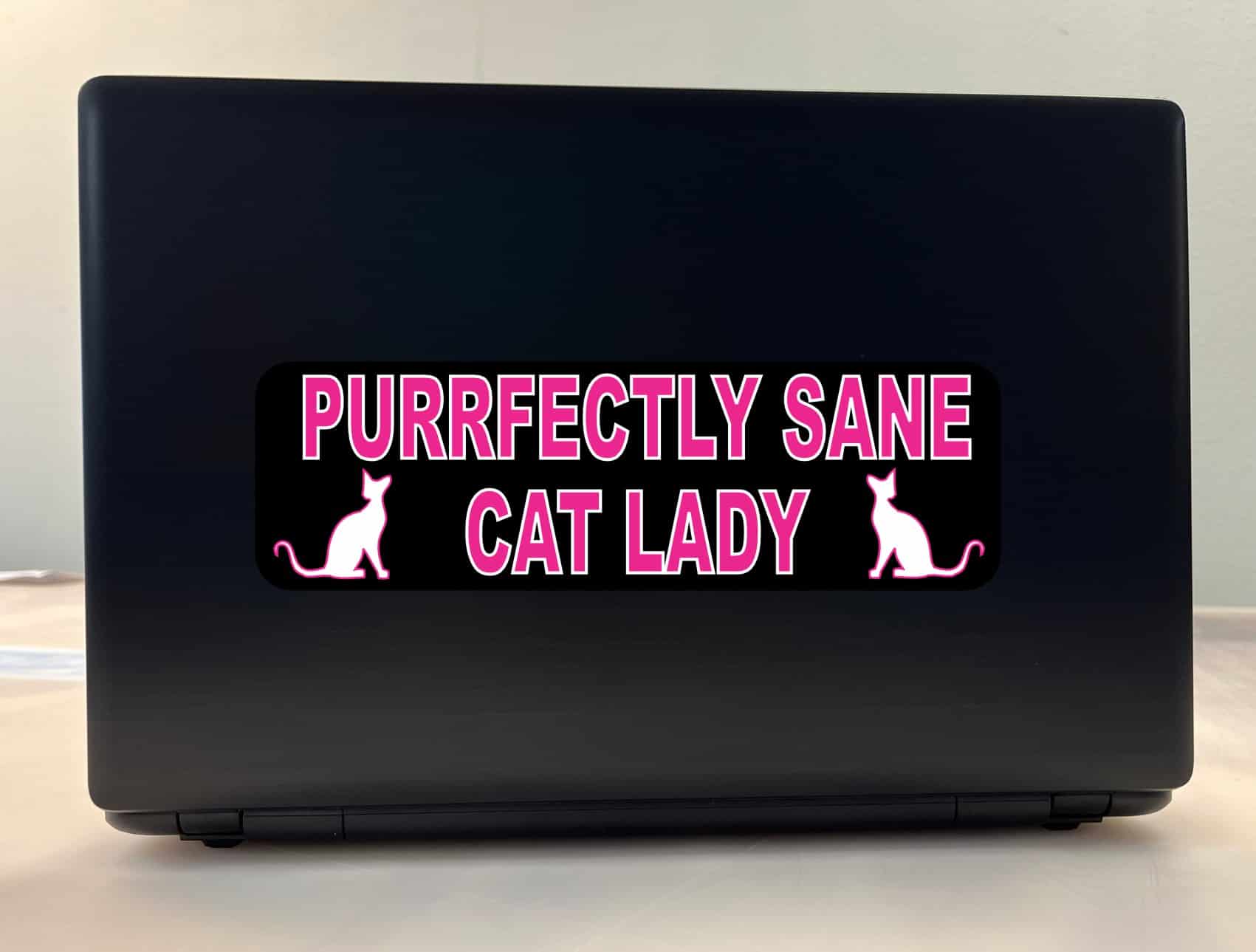 10in x 3in Purrfectly Sane Cat Lady Bumper Sticker Vinyl Vehicle Stickers