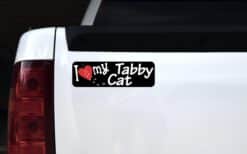 10in x 3in I Love My Tabby Cat Bumper Sticker Vinyl Vehicle Window Decal