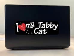 10in x 3in I Love My Tabby Cat Bumper Sticker Vinyl Vehicle Window Decal
