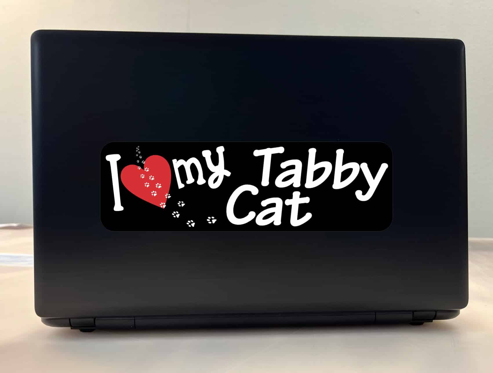 10in x 3in I Love My Tabby Cat Bumper Sticker Vinyl Vehicle Window Decal