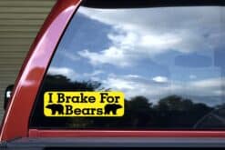 10in x 3in I Brake For Bears Bumper Sticker Vinyl Animal Vehicle Stickers