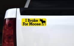 10in x 3in I Brake For Moose Bumper Sticker Vinyl Animal Vehicle Stickers