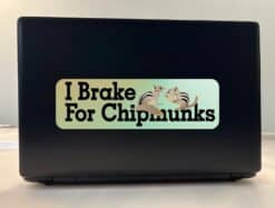 10in x 3in I Brake For Chipmunks Bumper Sticker Vinyl Animal Car
